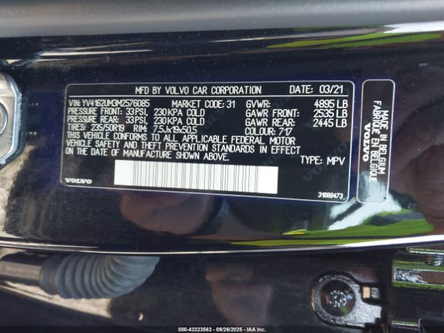 2021 VOLVO XC40 YV4162UM3M2576085 Photo 8