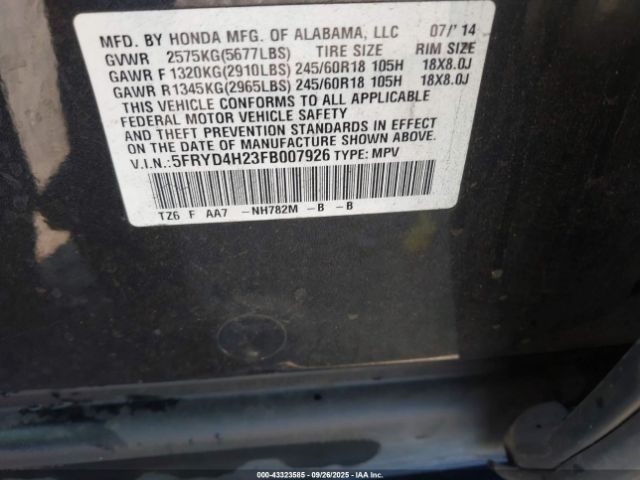 2015 ACURA MDX 5FRYD4H23FB007926 Photo 8