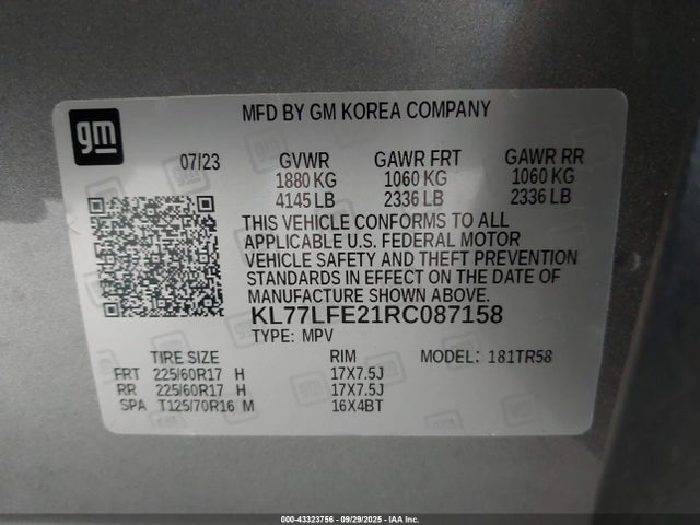 Chevrolet lih 2024 KL77LFE21RC087158 Image 9