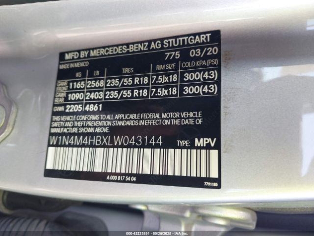 2020 MERCEDES-BENZ GLB 250 W1N4M4HBXLW043144 Photo 8