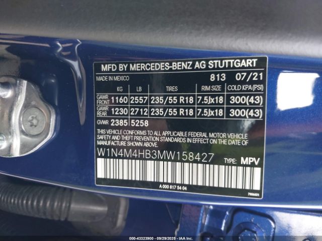 2021 MERCEDES-BENZ GLB 250 W1N4M4HB3MW158427 Photo 8