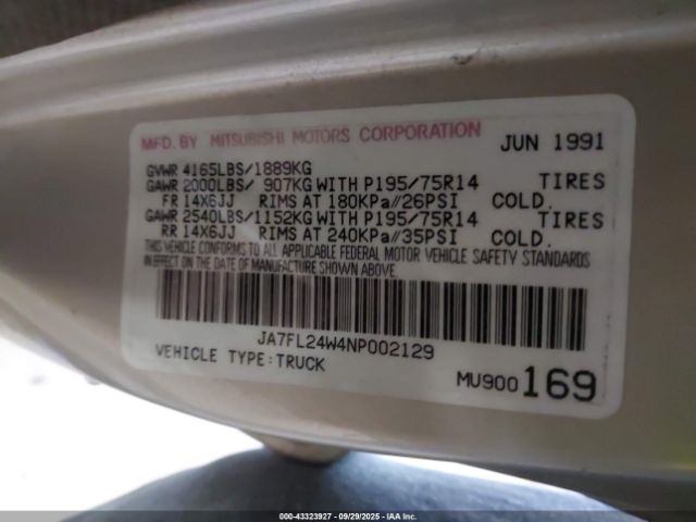 1992 MITSUBISHI MIGHTY MAX / S JA7FL24W4NP002129 Photo 8