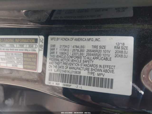2019 ACURA RDX 5J8TC1H61KL015838 Photo 8