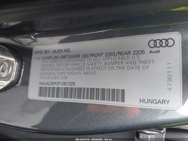 2015 AUDI A3 WAUACGFF2F1081325 Photo 8