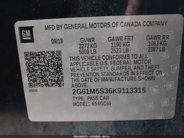 2019 CADILLAC XTS 2G61M5S36K9113315 Photo 8