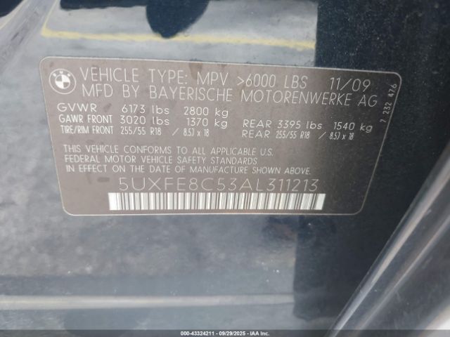2010 BMW X5 5UXFE8C53AL311213 Photo 8