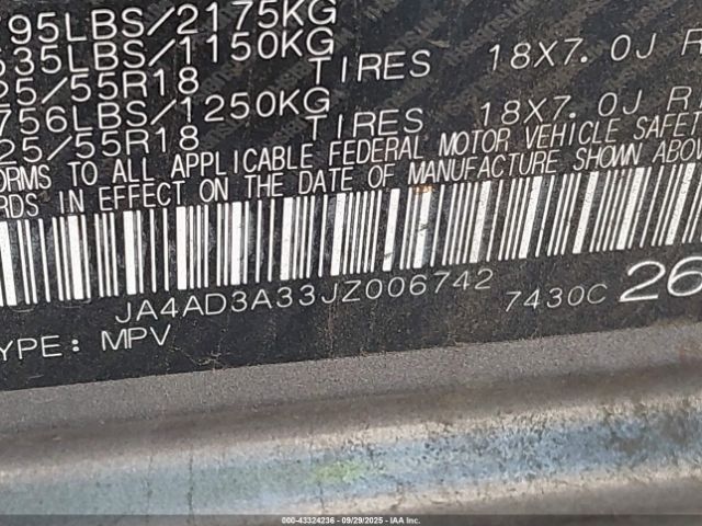 2018 MITSUBISHI OUTLANDER JA4AD3A33JZ006742 Photo 8