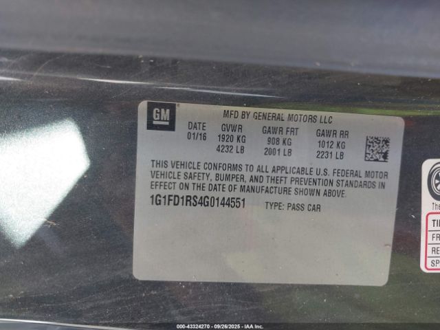 2016 CHEVROLET CAMARO 1G1FD1RS4G0144551 Photo 8