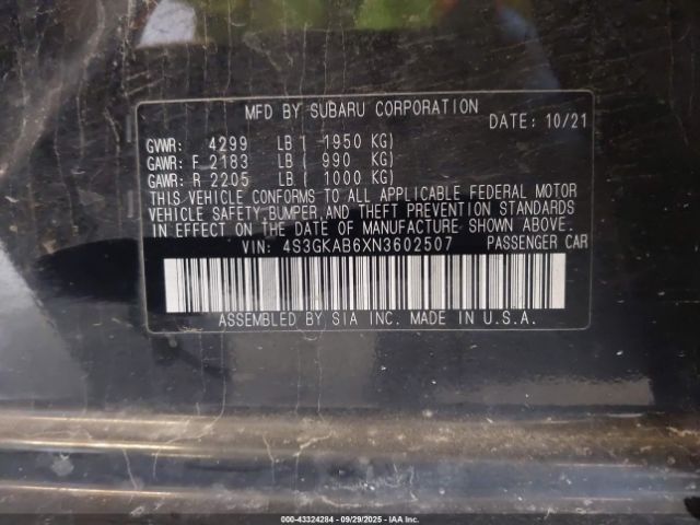 2022 SUBARU IMPREZA 4S3GKAB6XN3602507 Photo 8