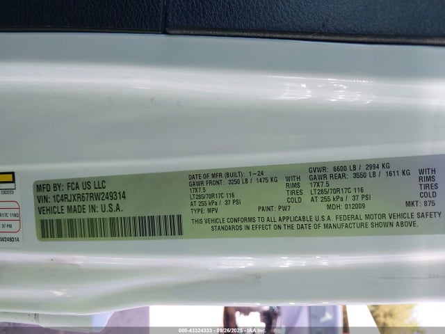 1C4RJXR67RW249314 Jeep Wrangler