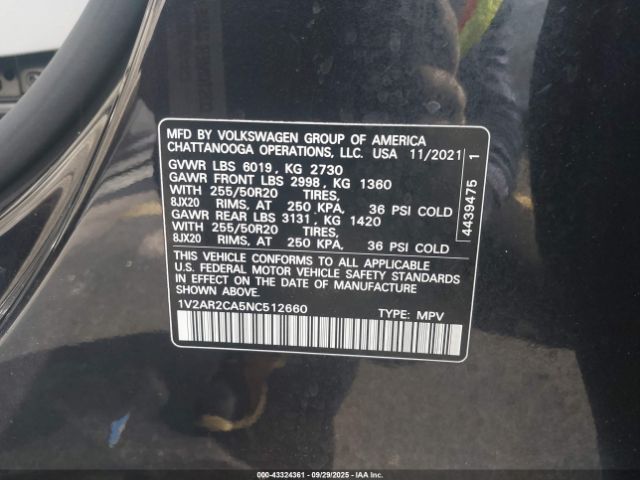 2022 VOLKSWAGEN ATLAS 1V2AR2CA5NC512660 Photo 8