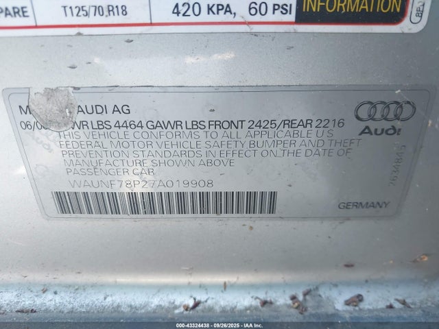 2007 AUDI A3 WAUNF78P27A019908 Photo 8