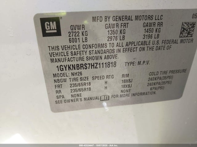 2017 CADILLAC XT5 1GYKNBRS7HZ111818 Photo 8