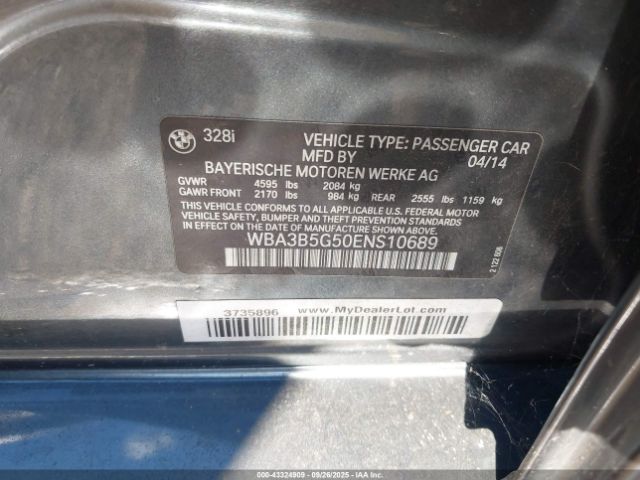 2014 BMW 328I WBA3B5G50ENS10689 Photo 8