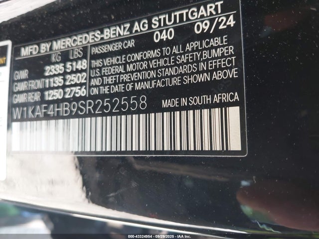 Mercedes-Benz m254 2025 W1KAF4HB9SR252558 Image 9