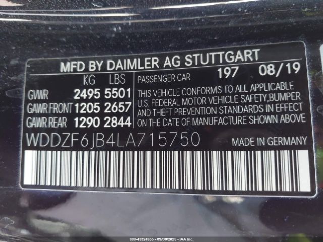 2020 MERCEDES-BENZ E 450 WDDZF6JB4LA715750 Photo 8