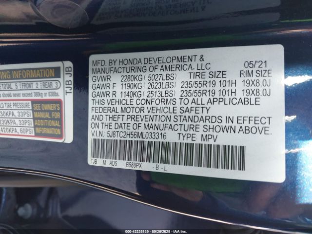 2021 ACURA RDX 5J8TC2H56ML033316 Photo 8