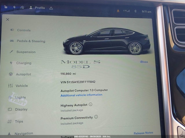 2015 TESLA MODEL S 5YJSA1E29FF111842 Photo 6