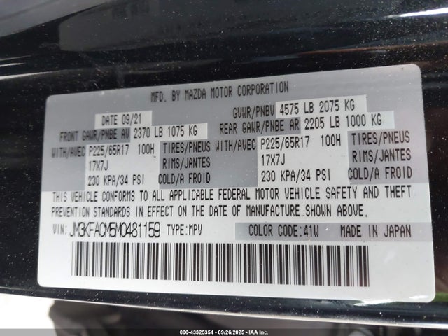 Mazda py cylinder decativation 2021 JM3KFACM5M0481159 Image 9
