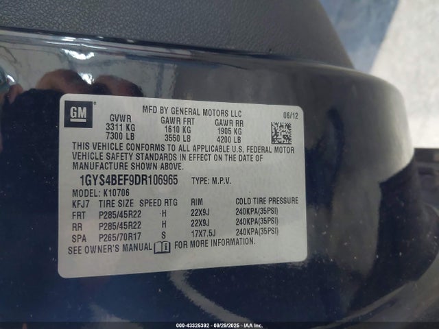 2013 CADILLAC ESCALADE 1GYS4BEF9DR106965 Photo 8