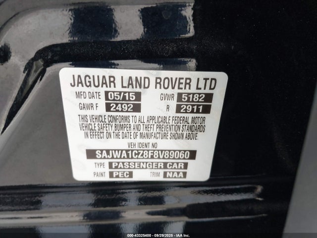 SAJWA1CZ8F8V89060 Jaguar s/c ulev