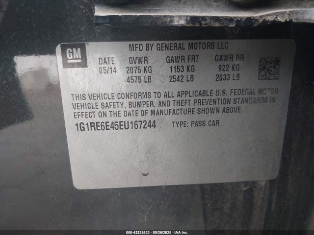 1G1RE6E45EU167244 Chevrolet luu - ffv, e-flex, fam