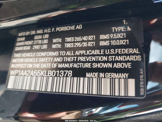 2019 PORSCHE MACAN WP1AA2A55KLB01378 Photo 8