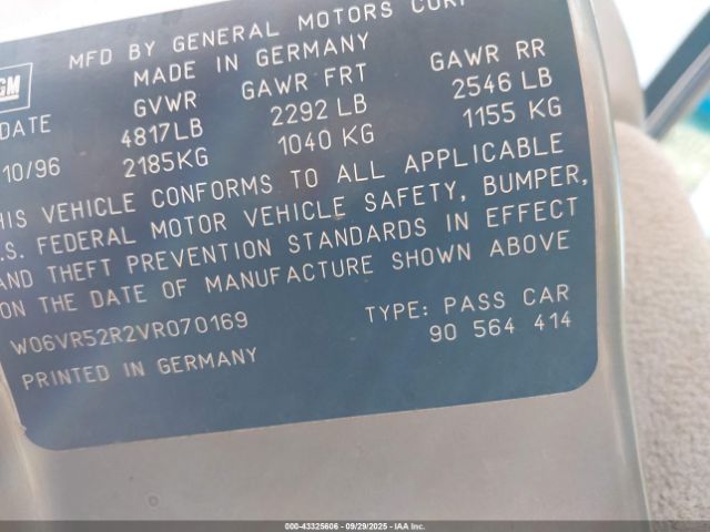 1997 CADILLAC CATERA W06VR52R2VR070169 Photo 8
