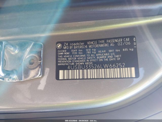 2006 BMW Z4 4USBU33526LW66252 Photo 8