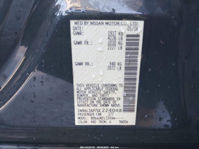 1N4AL3AP7GC224048 Nissan 2016
