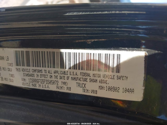 RAM 1500 2015 1C6RR6FG5FS505072 Image 9