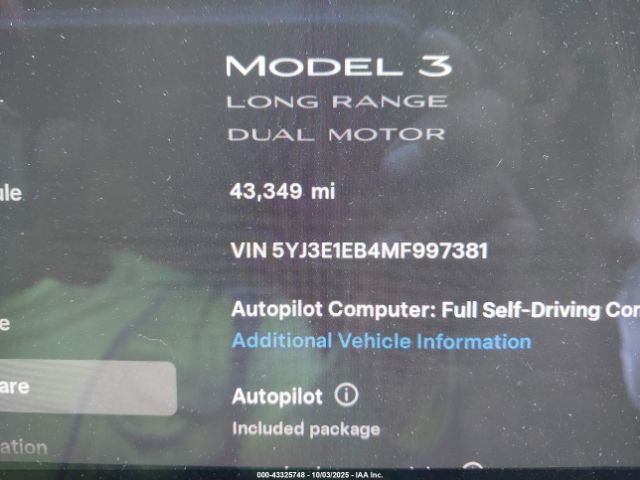 2021 TESLA MODEL 3 5YJ3E1EB4MF997381 Photo 6