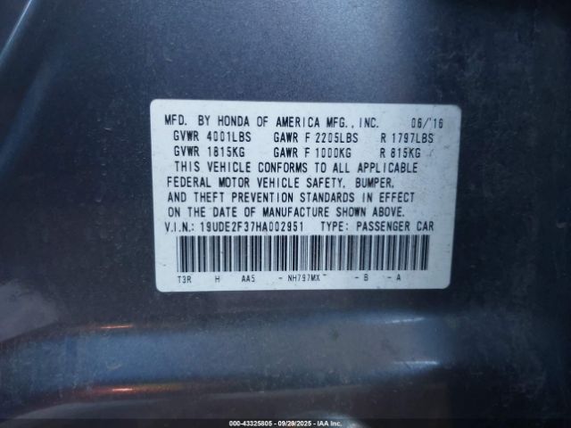 2017 ACURA ILX 19UDE2F37HA002951 Photo 8