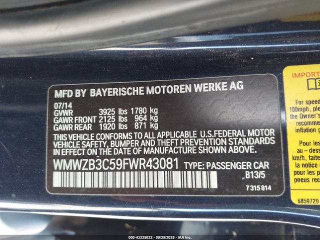 2015 MINI COUNTRYMAN WMWZB3C59FWR43081 Photo 8