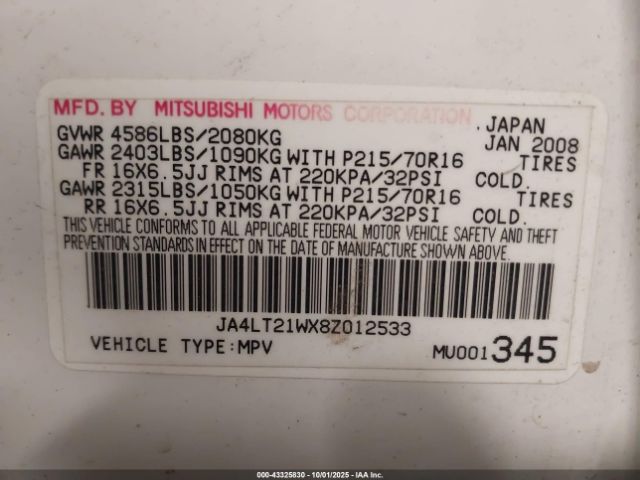 2008 MITSUBISHI OUTLANDER JA4LT21WX8Z012533 Photo 8