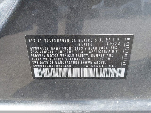 3VWBX7BU1SM028450 Volkswagen tsi