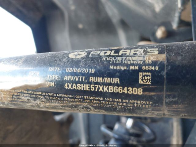 2019 POLARIS SPORTSMAN 4XASHE57XKB664308 Photo 9