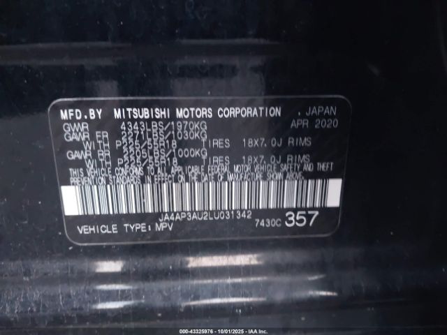 2020 MITSUBISHI OUTLANDER SPORT JA4AP3AU2LU031342 Photo 8