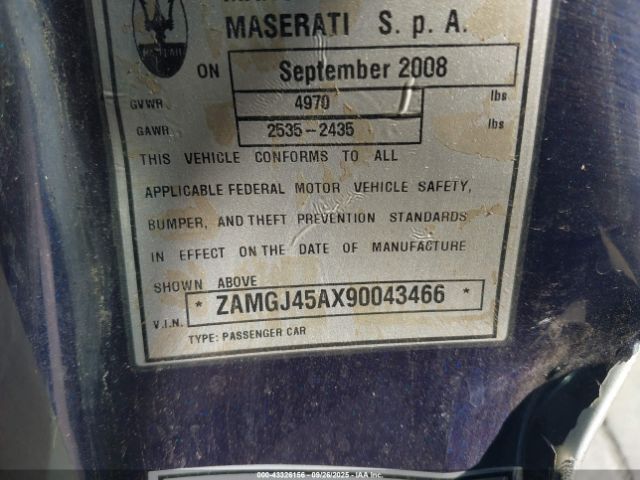 2009 MASERATI GRANTURISMO ZAMGJ45AX90043466 Photo 8