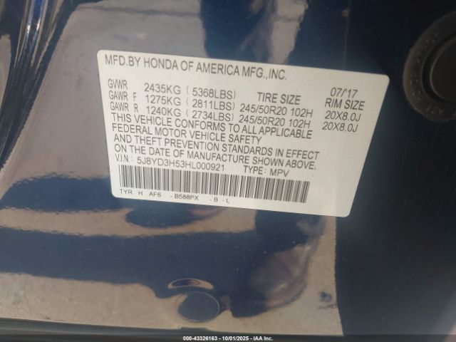 2017 ACURA MDX 5J8YD3H53HL000921 Photo 8