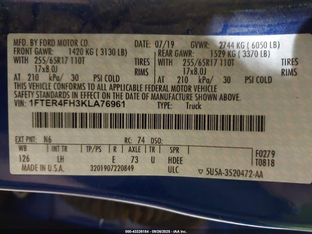 Ford 2019 2019 1FTER4FH3KLA76961 Image 9