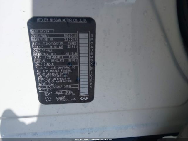 2020 INFINITI QX50 3PCAJ5M3XLF102589 Photo 8