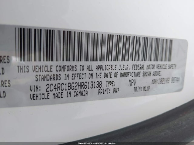2C4RC1BG2HR613138 Chrysler Pacifica Touring-l