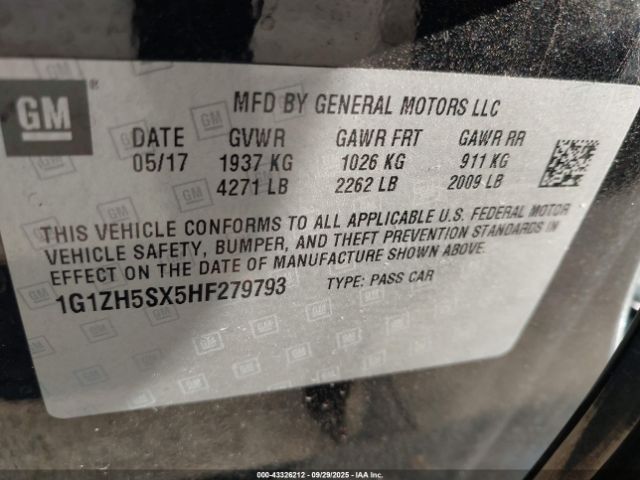 2017 CHEVROLET MALIBU 1G1ZH5SX5HF279793 Photo 8
