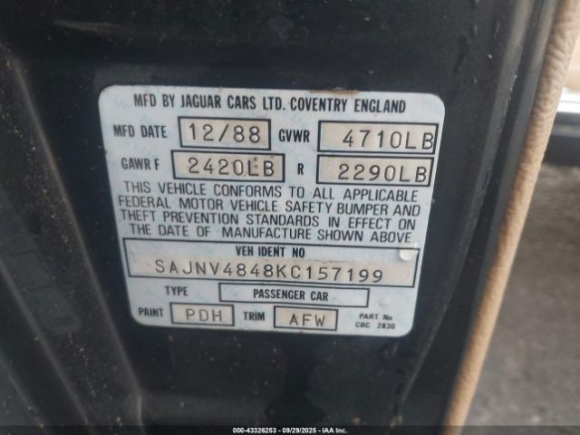 1989 JAGUAR XJS SAJNV4848KC157199 Photo 8