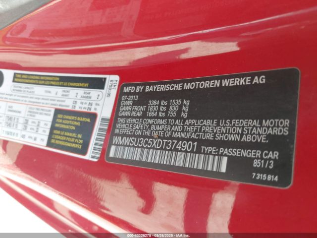 2013 MINI HARDTOP WMWSU3C5XDT374901 Photo 8