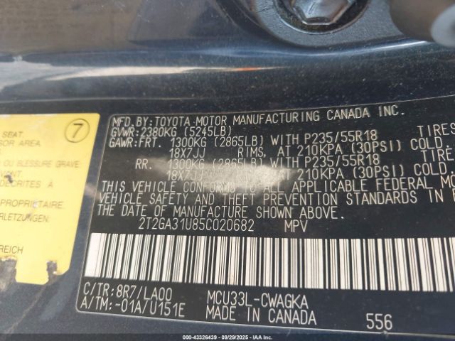 2005 LEXUS RX 330 2T2GA31U85C020682 Photo 8