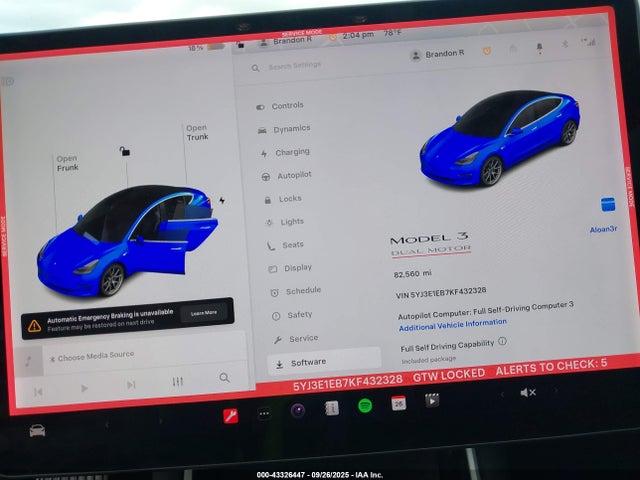 2019 TESLA MODEL 3 5YJ3E1EB7KF432328 Photo 6