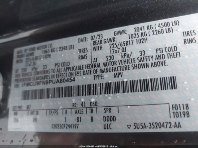 2023 FORD ESCAPE 1FMCU9FN9PUA80454 Photo 8