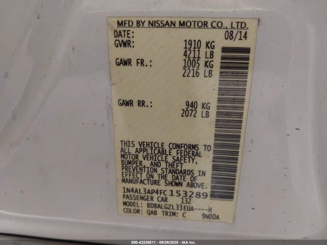 Nissan 2015 2015 1N4AL3AP4FC153289 Image 9